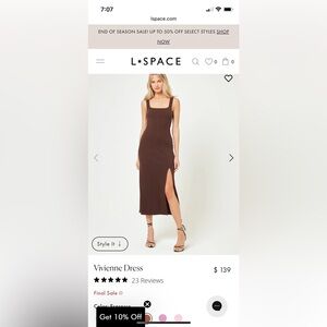 Lspace Brown Sleeveless Dress